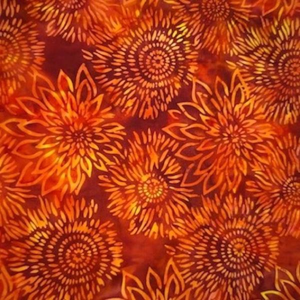 ORANGE - Campfire - Batikstoff aus Indonesien